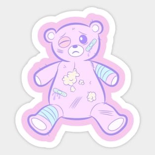 Pastel Goth Sad Bear Sticker